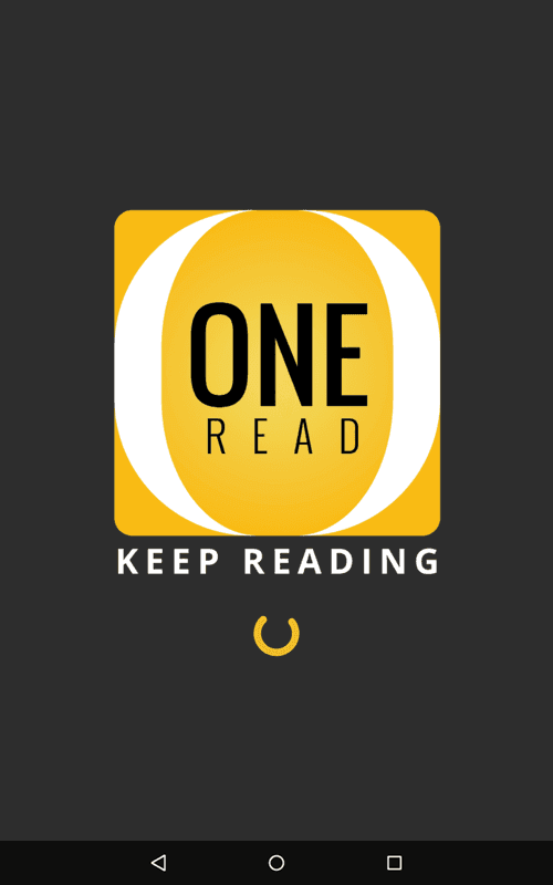 One Read Keep Reading Splashscreen